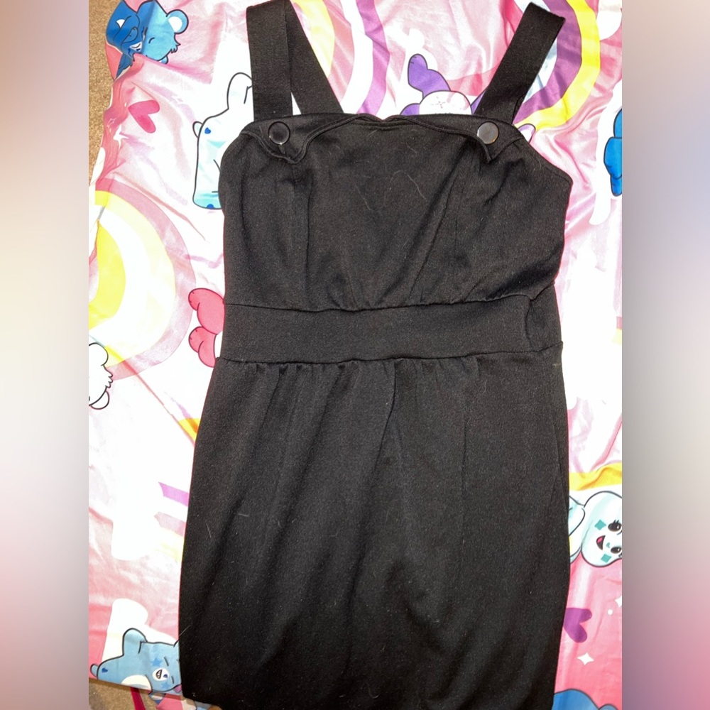 Bebop Black Dress with Buttons